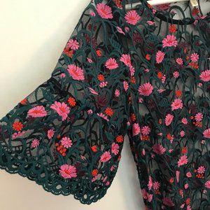 Anthropologie Mesh Flower Tunic